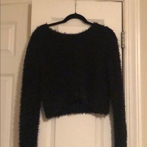 Black crop sweater